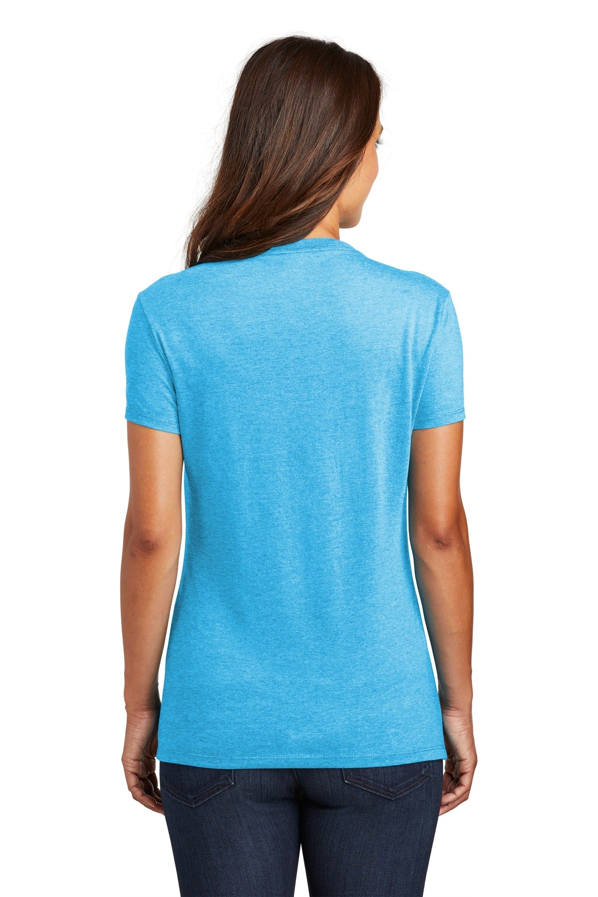 Custom Embroidered District  Women's Perfect Tri Tee. DM130L,Turquoise Frost