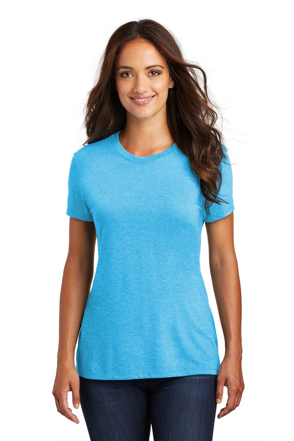 District  Women's Perfect Tri Tee. DM130L Turquoise Frost