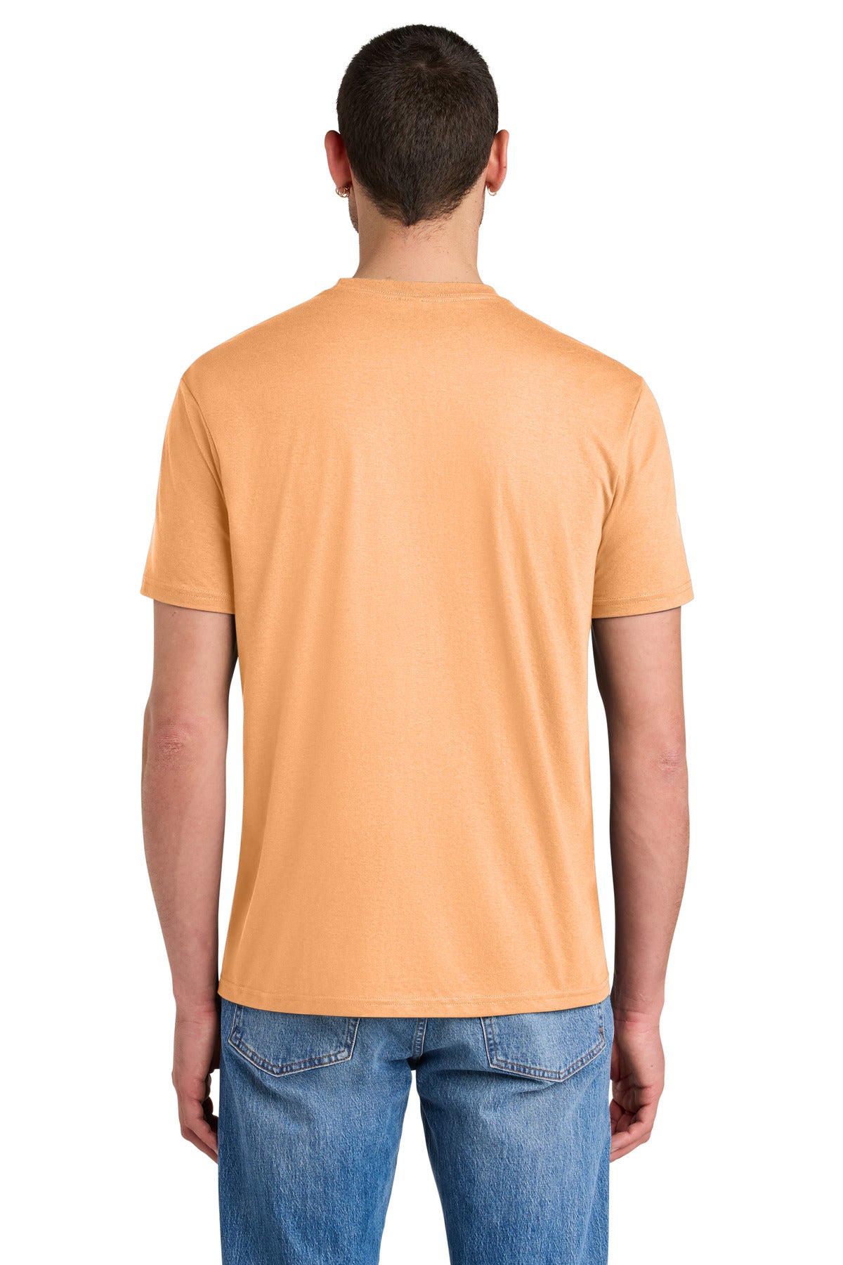 Custom Embroidered District T-Shirts  in Apricot