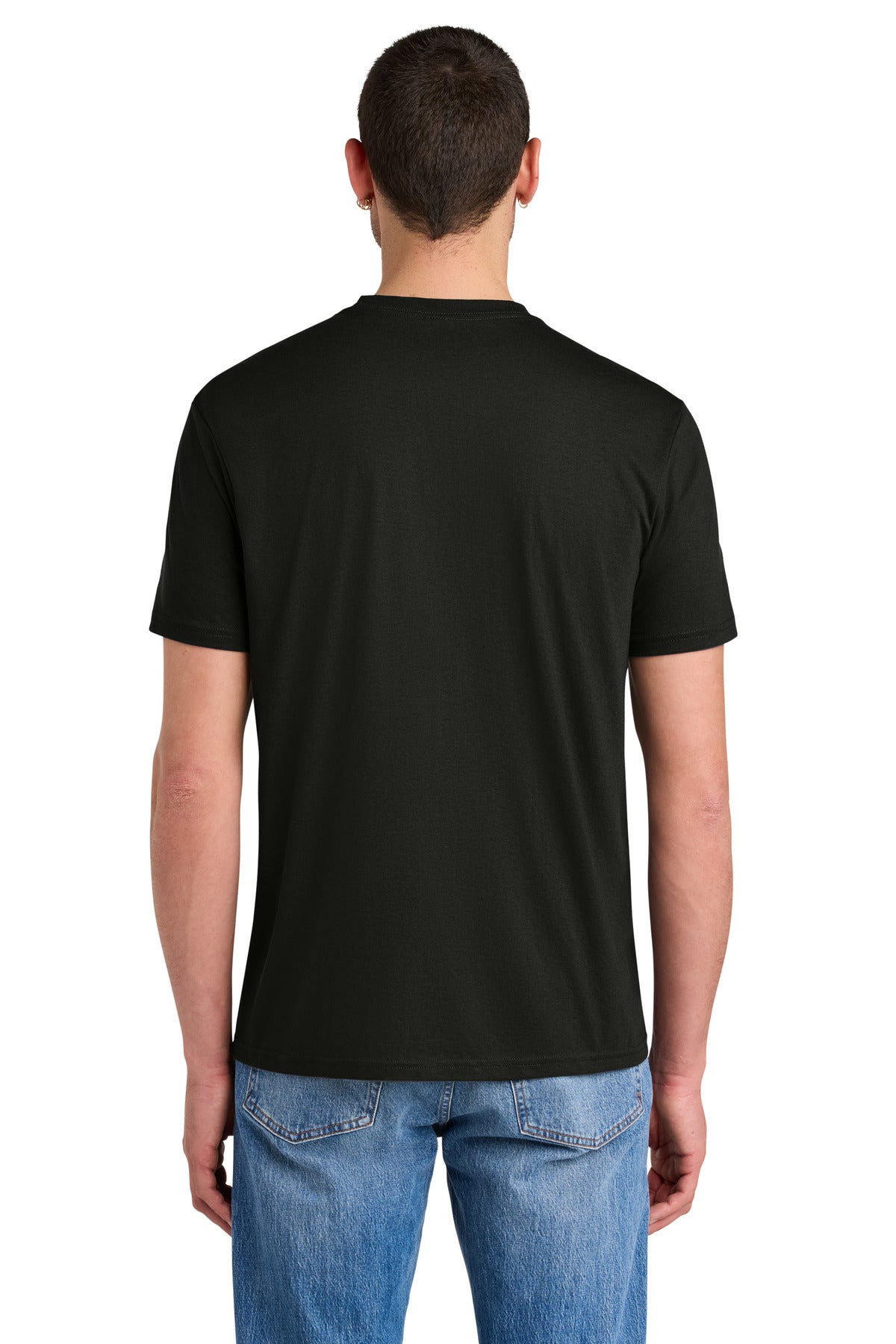 Custom Embroidered District T-Shirts  in Black