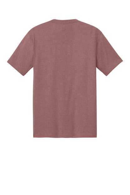 Custom Embroidered District T-Shirts  in Blush Frost