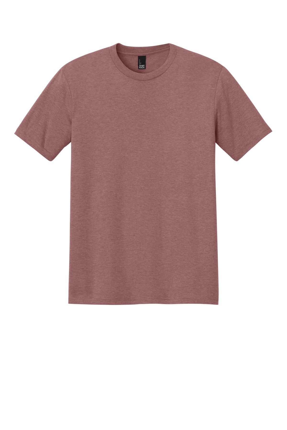 Custom Embroidered District T-Shirts  in Blush Frost