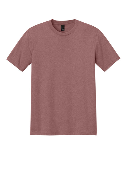 Custom Embroidered District T-Shirts  in Blush Frost
