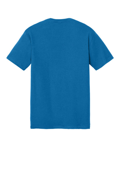 Custom Embroidered District T-Shirts  in Bright Blue