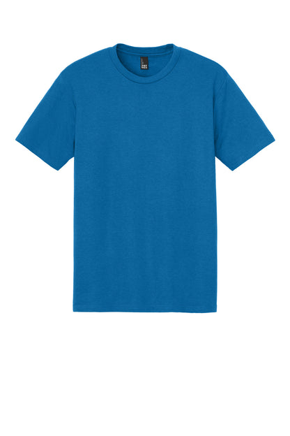 Custom Embroidered District T-Shirts  in Bright Blue
