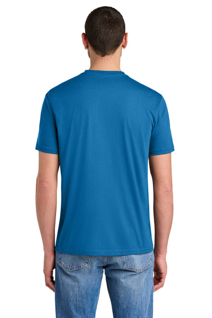 Custom Embroidered District T-Shirts  in Bright Blue