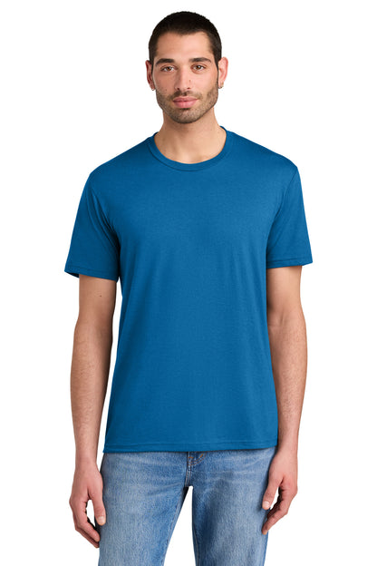 Custom Embroidered District T-Shirts  in Bright Blue