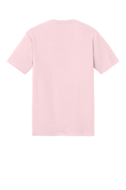 Custom Embroidered District T-Shirts  in Carnation Pink