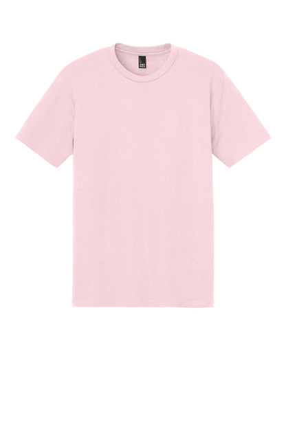 Custom Embroidered District T-Shirts  in Carnation Pink