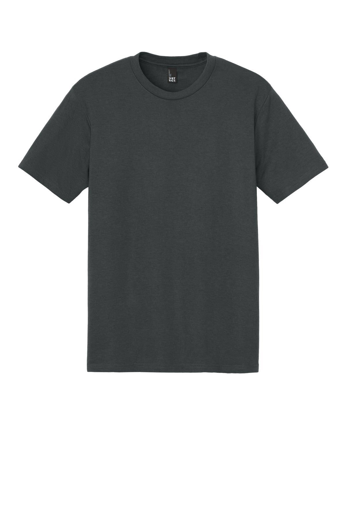 Custom Embroidered District T-Shirts  in Charcoal