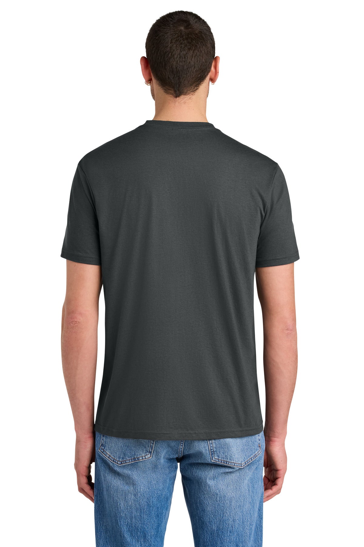 Custom Embroidered District T-Shirts  in Charcoal