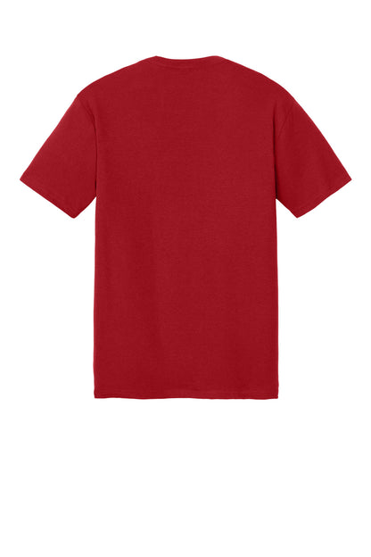 Custom Embroidered District T-Shirts  in Classic Red