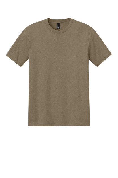 Custom Embroidered District T-Shirts  in Coyote Brown Heather