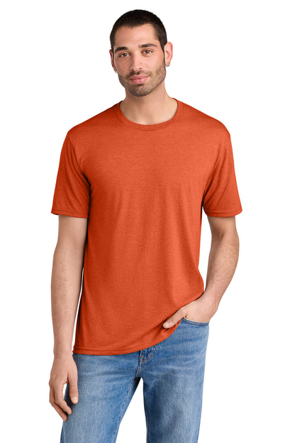 Custom Embroidered District T-Shirts  in Deep Orange Heather
