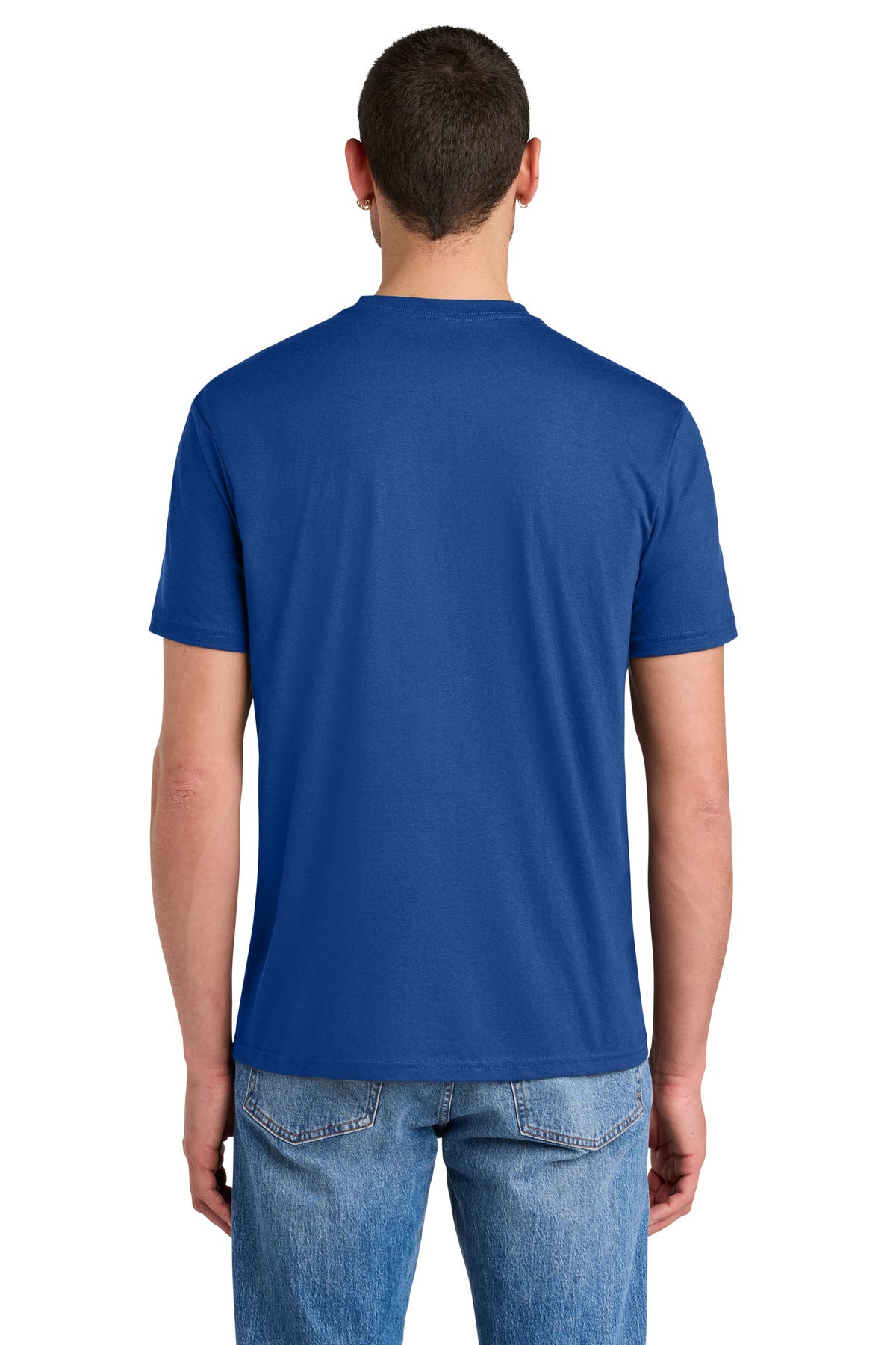 Custom Embroidered District T-Shirts  in Deep Royal