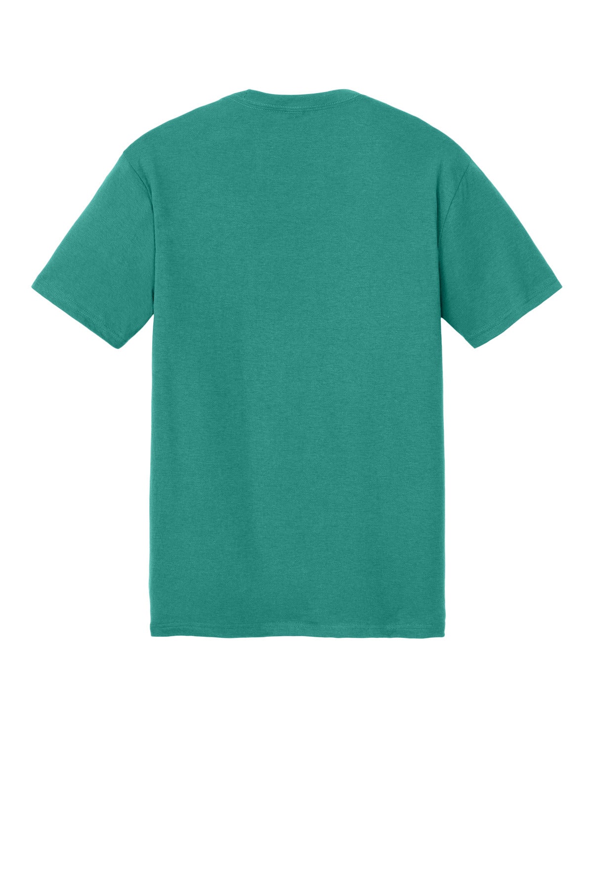 Custom Embroidered District T-Shirts  in Eucalyptus Blue