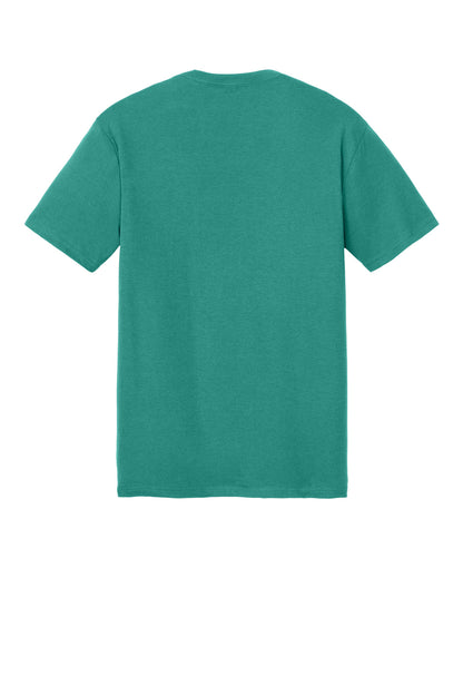 Custom Embroidered District T-Shirts  in Eucalyptus Blue