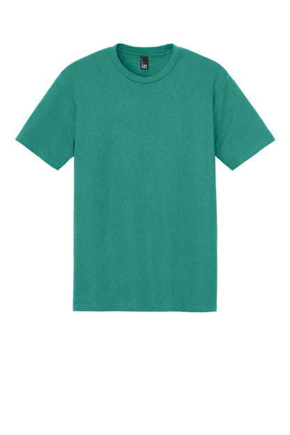 Custom Embroidered District T-Shirts  in Eucalyptus Blue