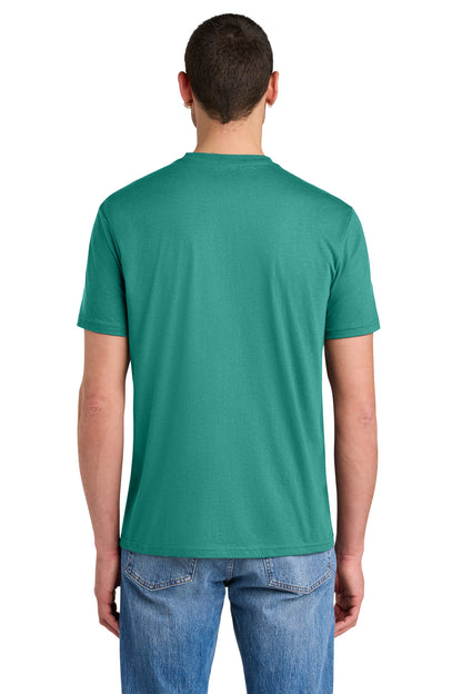 Custom Embroidered District T-Shirts  in Eucalyptus Blue