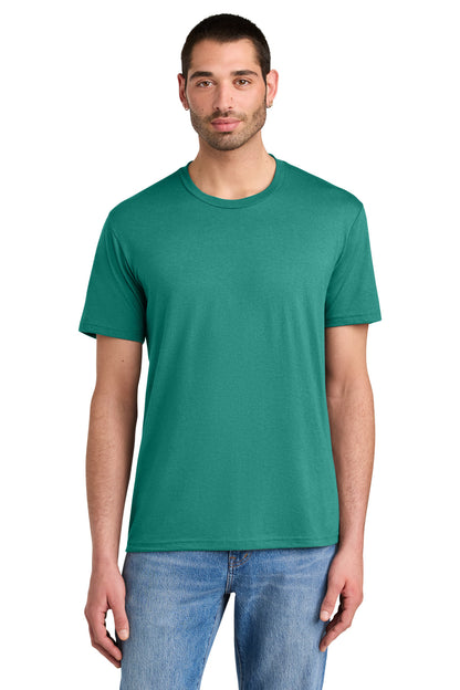 Custom Embroidered District T-Shirts  in Eucalyptus Blue