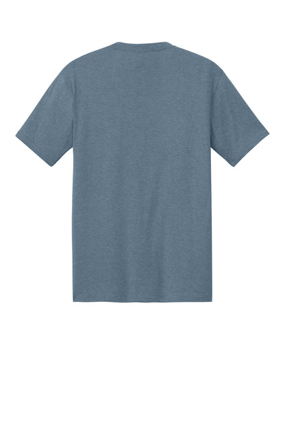 Custom Embroidered District T-Shirts  in Flint Blue Heather