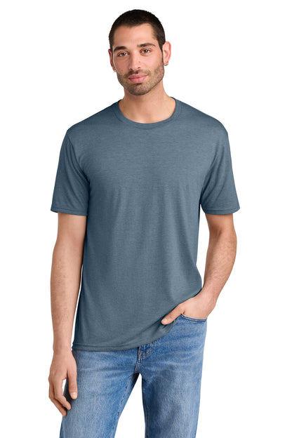Custom Embroidered District T-Shirts  in Flint Blue Heather