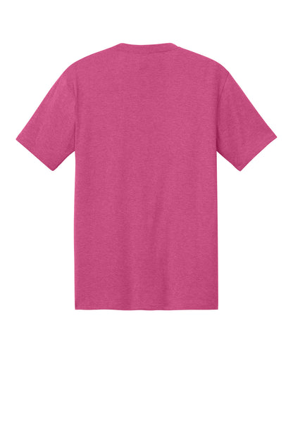 Custom Embroidered District T-Shirts  in Fuchsia Frost
