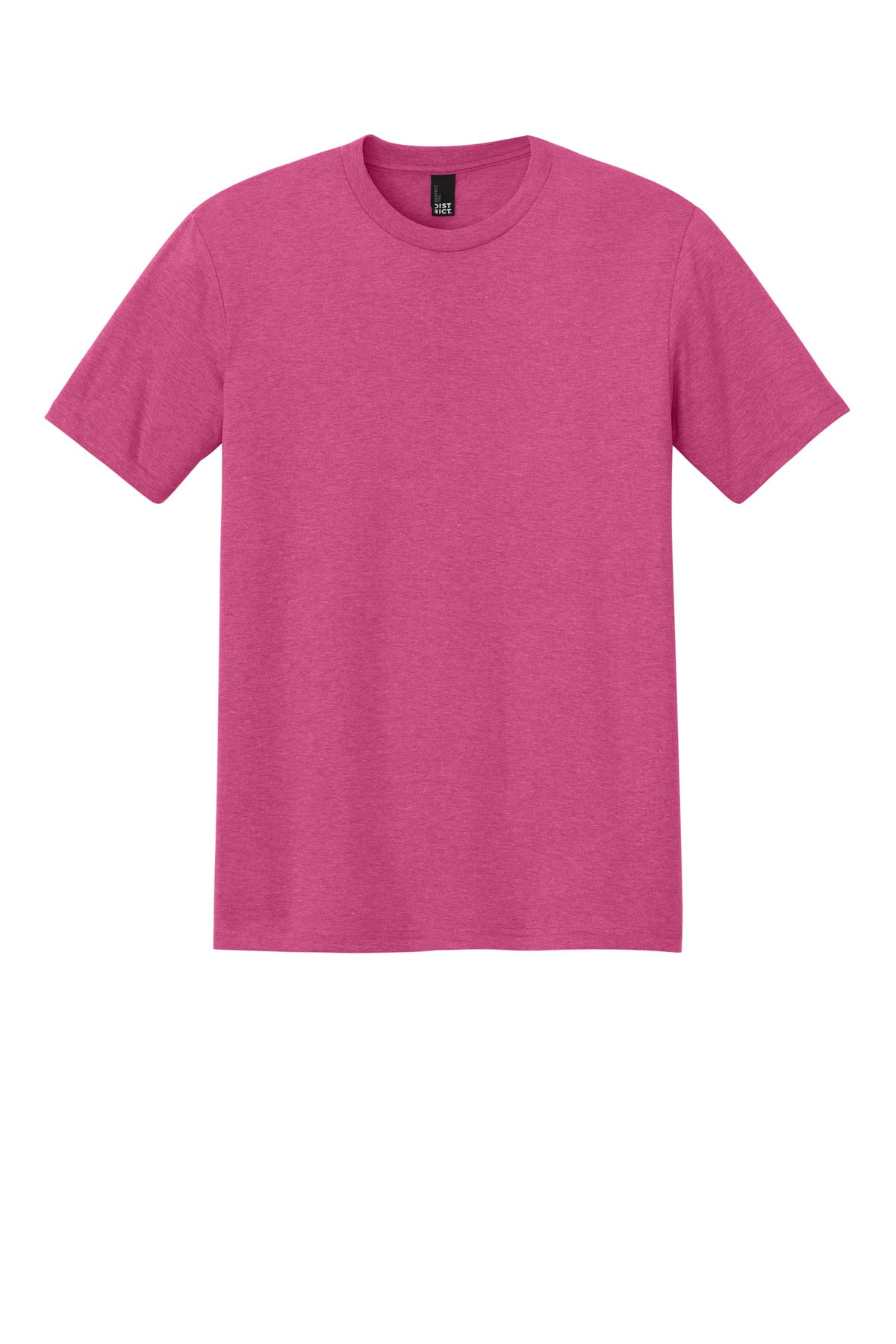 Custom Embroidered District T-Shirts  in Fuchsia Frost