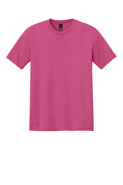 Custom Embroidered District T-Shirts  in Fuchsia Frost