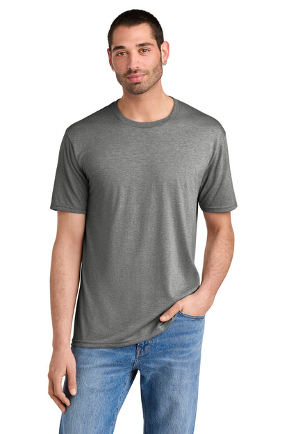 Custom Embroidered District T-Shirts  in Grey Frost