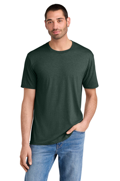 Custom Embroidered District T-Shirts  in Heathered Forest Green