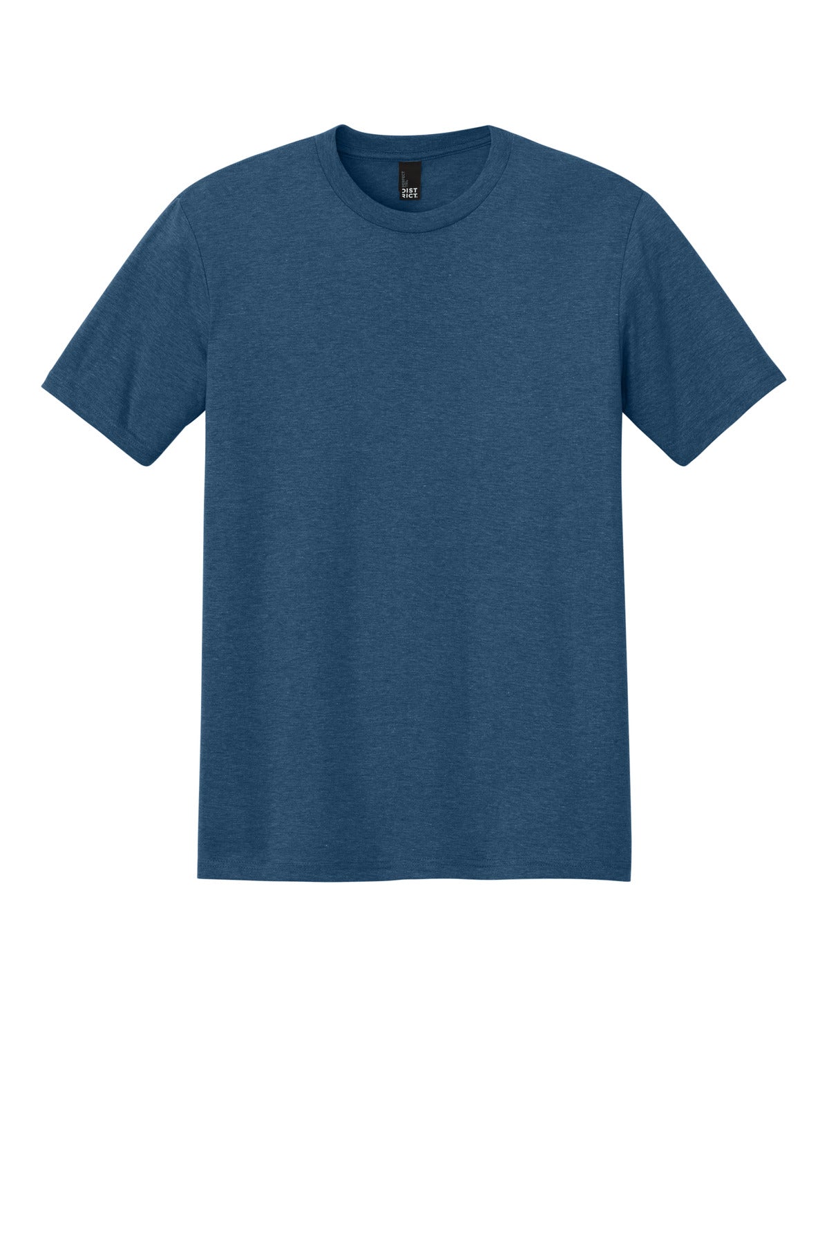 Custom Embroidered District T-Shirts  in Heathered Neptune Blue
