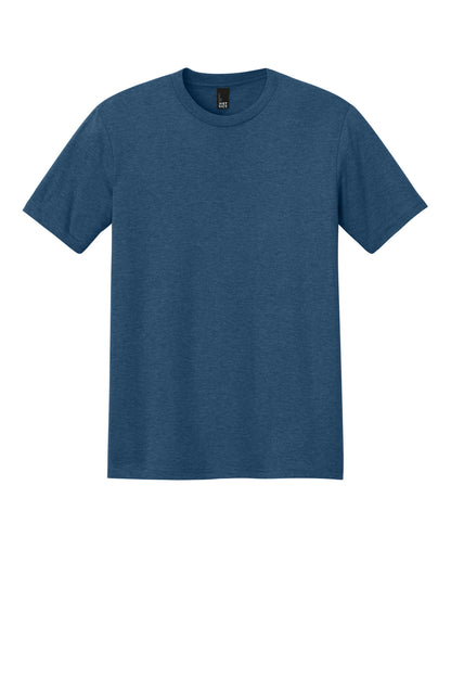 Custom Embroidered District T-Shirts  in Heathered Neptune Blue