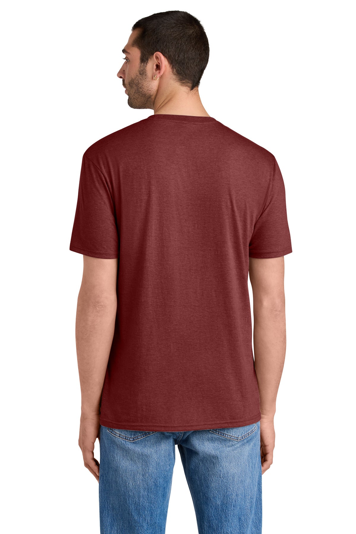 Custom Embroidered District T-Shirts  in Heathered Russet