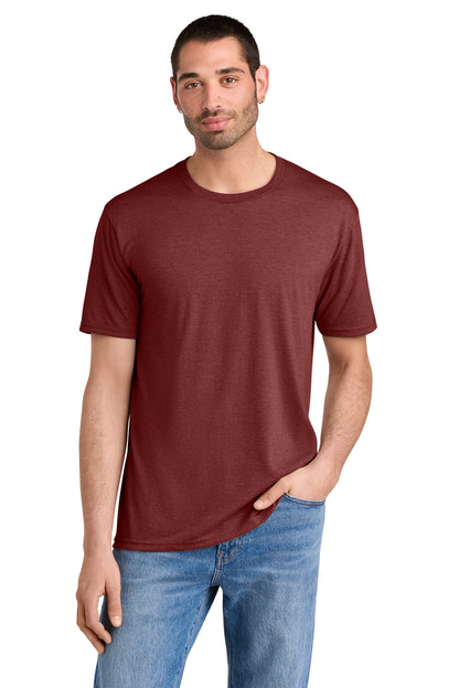 Custom Embroidered District T-Shirts  in Heathered Russet