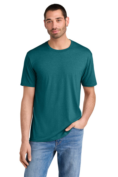 Custom Embroidered District T-Shirts  in Heathered Teal