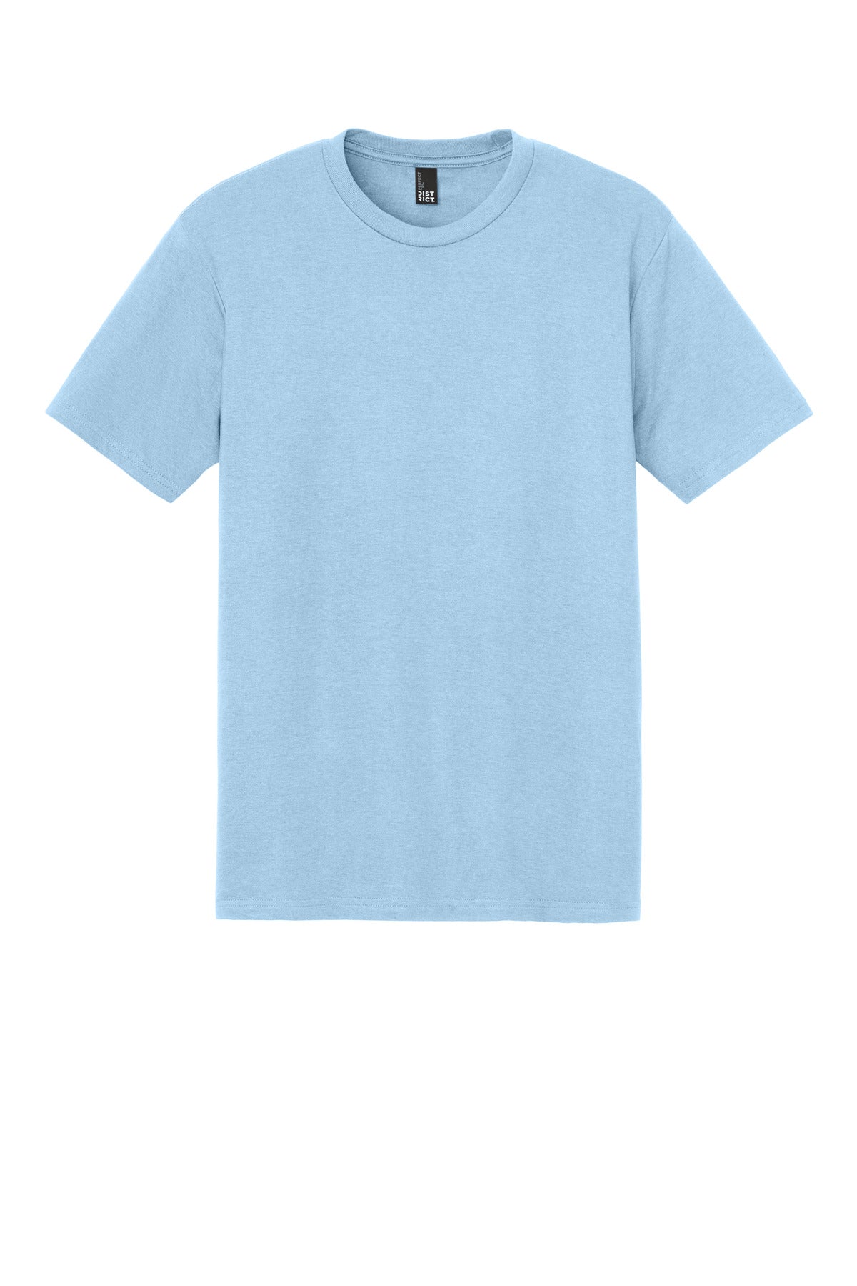 Custom Embroidered District T-Shirts  in Ice Blue