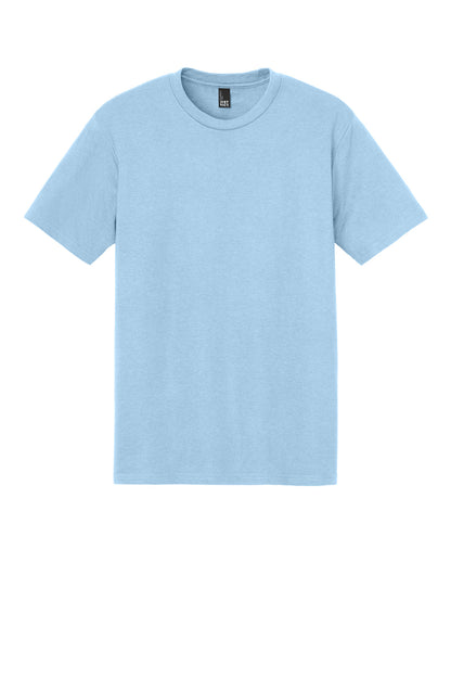 Custom Embroidered District T-Shirts  in Ice Blue