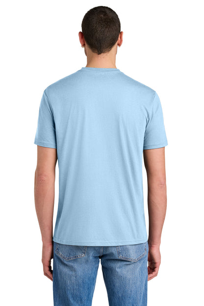 Custom Embroidered District T-Shirts  in Ice Blue