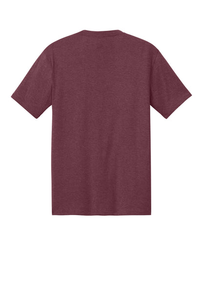 Custom Embroidered District T-Shirts  in Maroon Frost