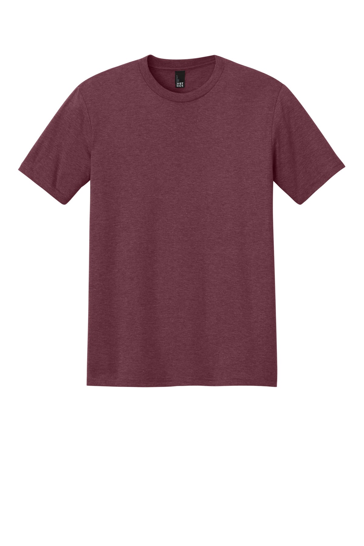 Custom Embroidered District T-Shirts  in Maroon Frost
