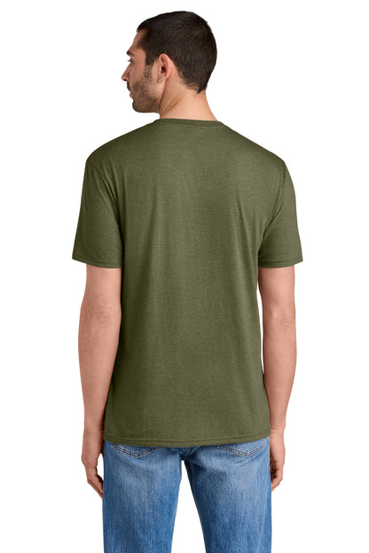 Custom Embroidered District T-Shirts  in Military Green Frost