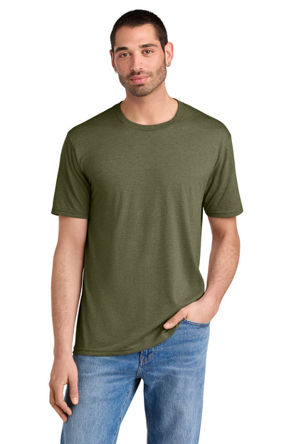 Custom Embroidered District T-Shirts  in Military Green Frost