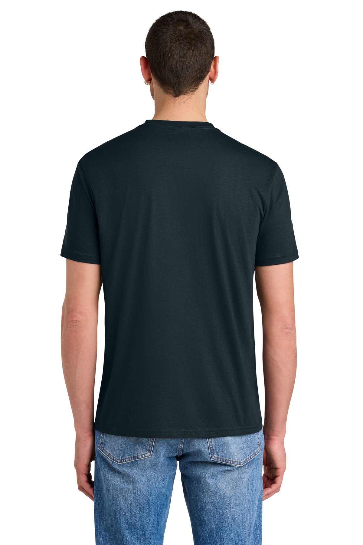 Custom Embroidered District T-Shirts  in New Navy