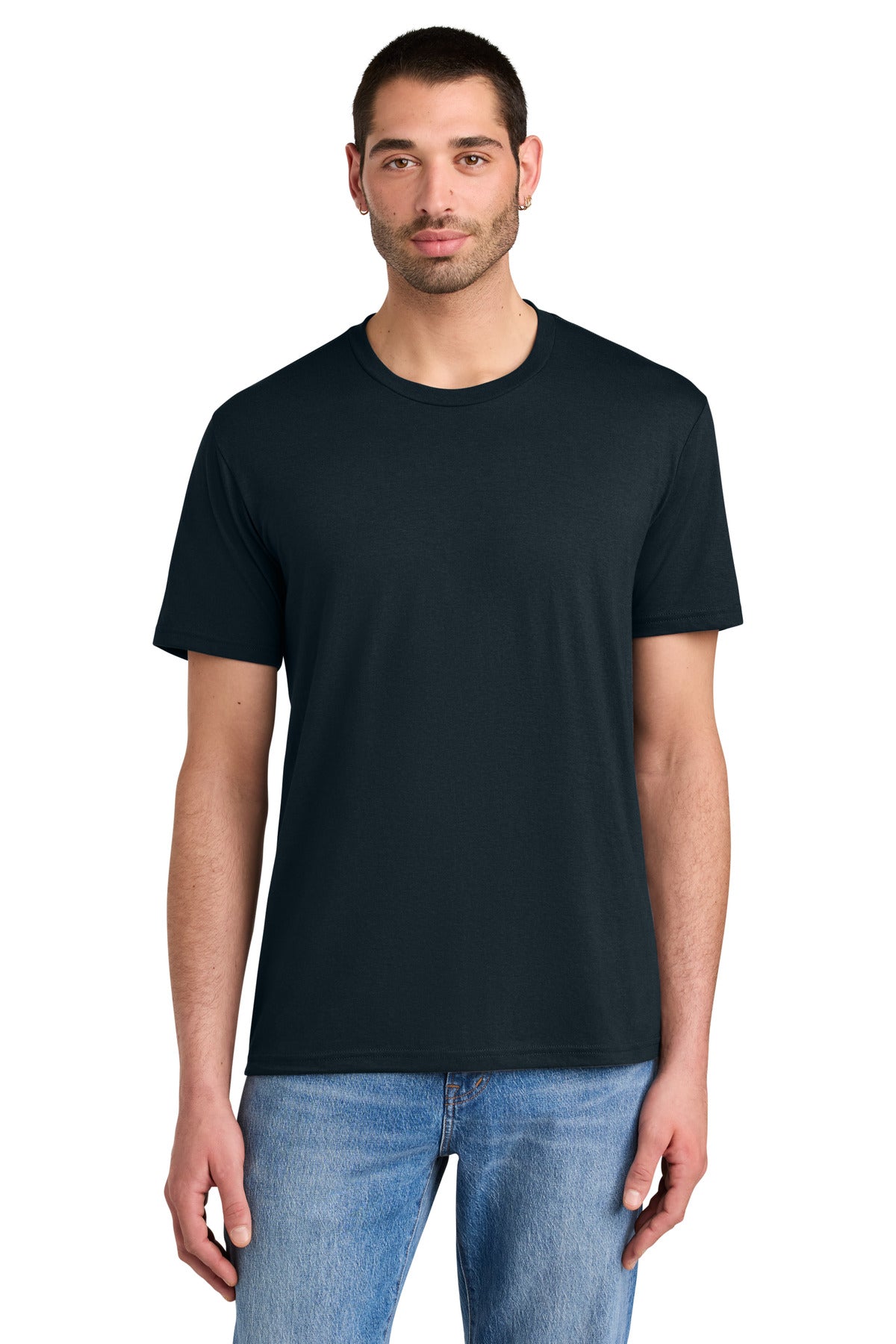 Custom Embroidered District T-Shirts  in New Navy