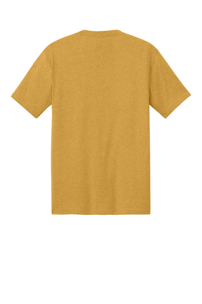 Custom Embroidered District T-Shirts  in Ochre Yellow Heather
