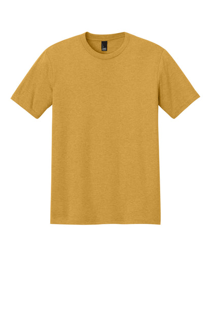 Custom Embroidered District T-Shirts  in Ochre Yellow Heather