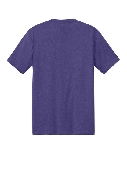 Custom Embroidered District T-Shirts  in Purple Frost