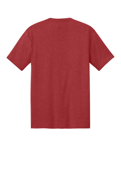 Custom Embroidered District T-Shirts  in Red Frost