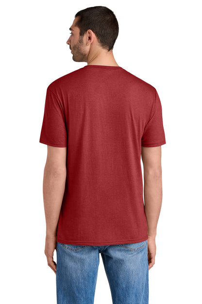 Custom Embroidered District T-Shirts  in Red Frost